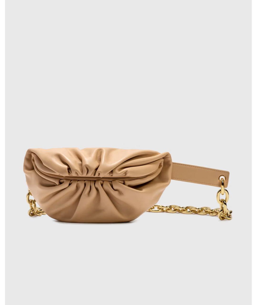 BOTTEGA VENETA Бежевая кожаная сумка через плечо, фото 8