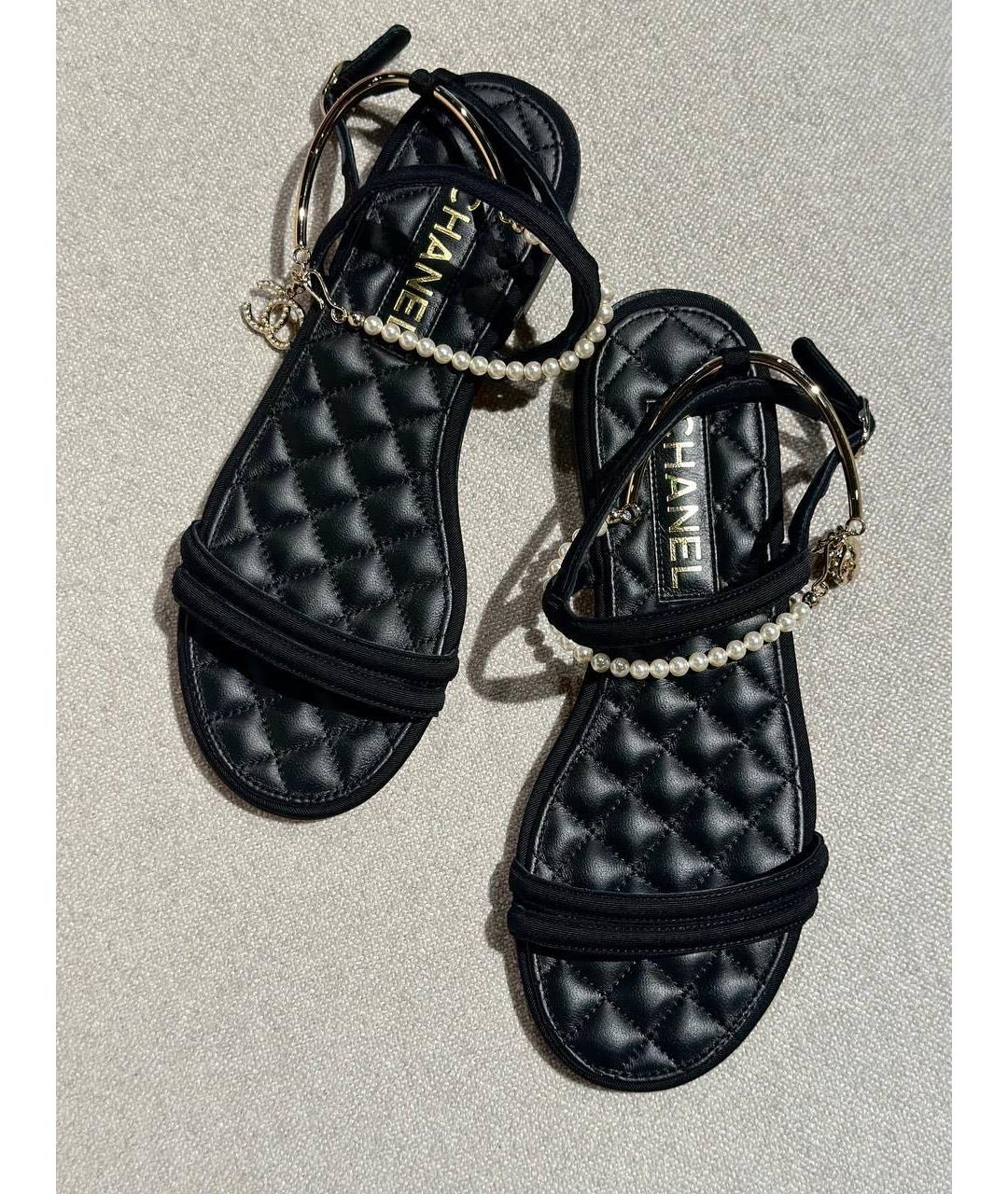 CHANEL Черные сандалии, фото 7