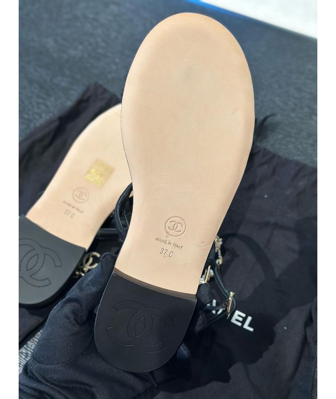 CHANEL Черные сандалии, фото 6