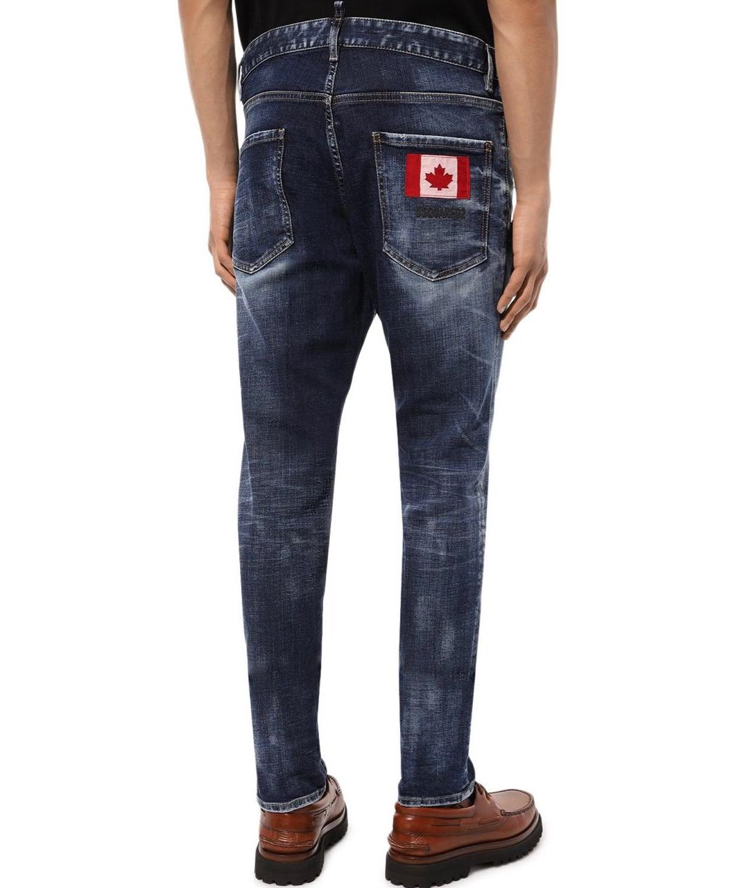 DSQUARED2 Темно-синие хлопко-эластановые джинсы скинни, фото 2