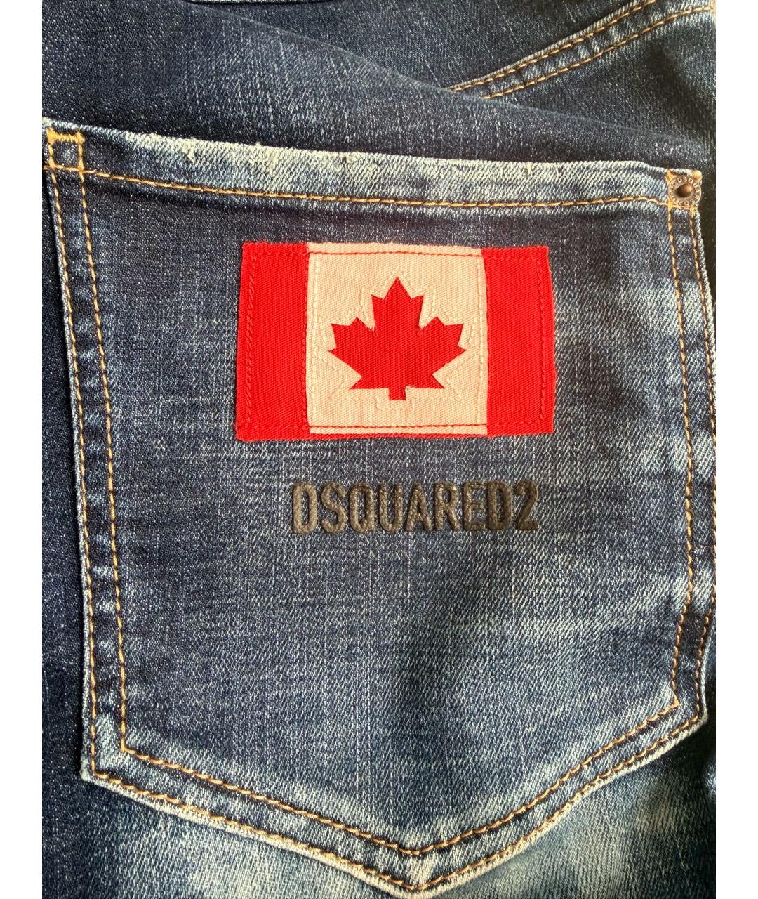 DSQUARED2 Темно-синие хлопко-эластановые джинсы скинни, фото 6