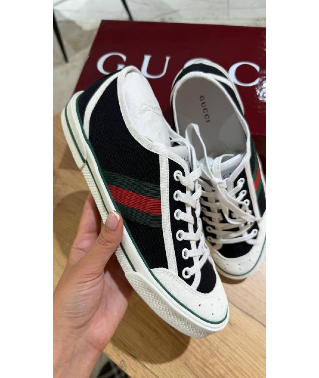 GUCCI Черные текстильные кеды, фото 2