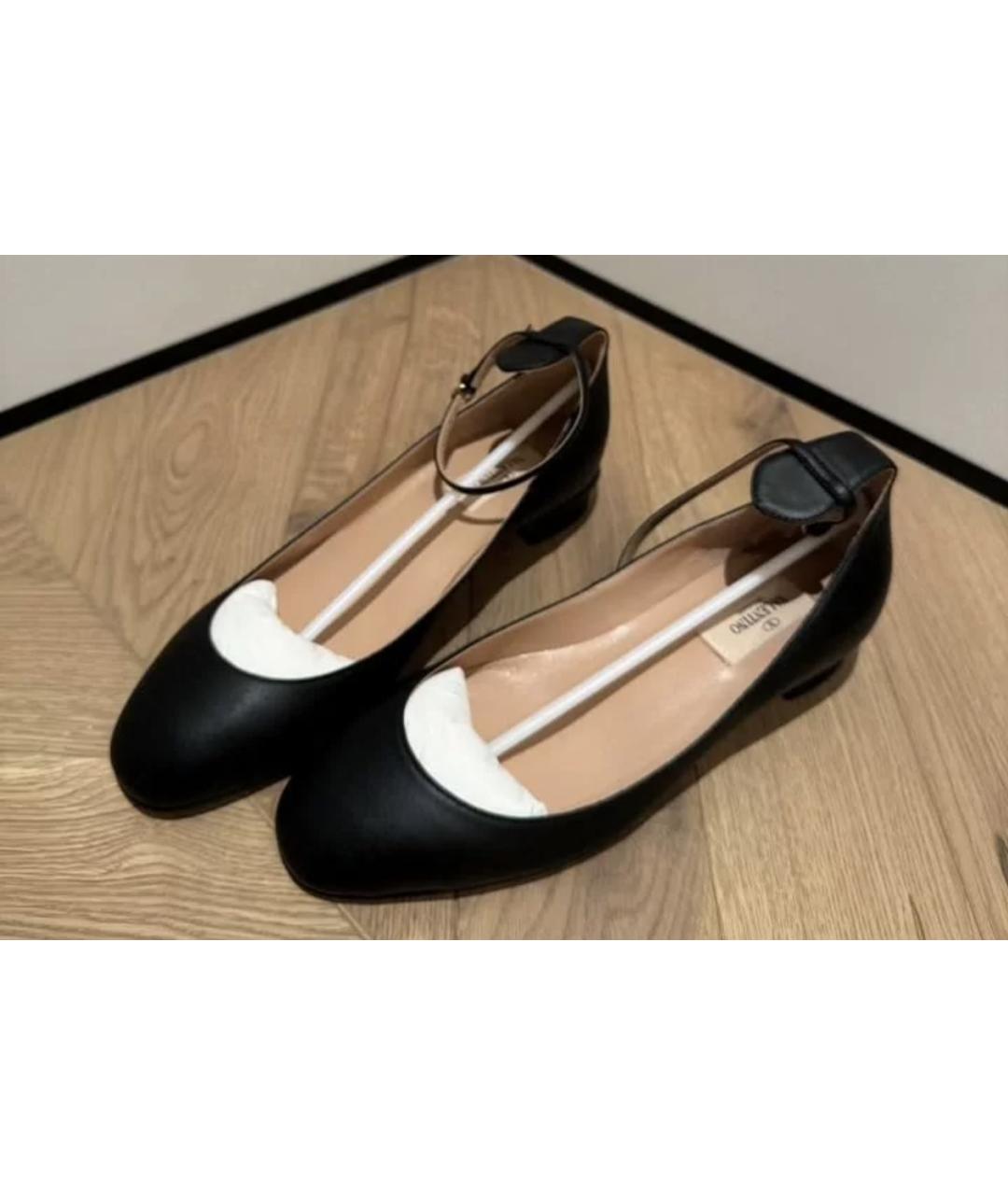 VALENTINO Черные кожаные балетки, фото 6