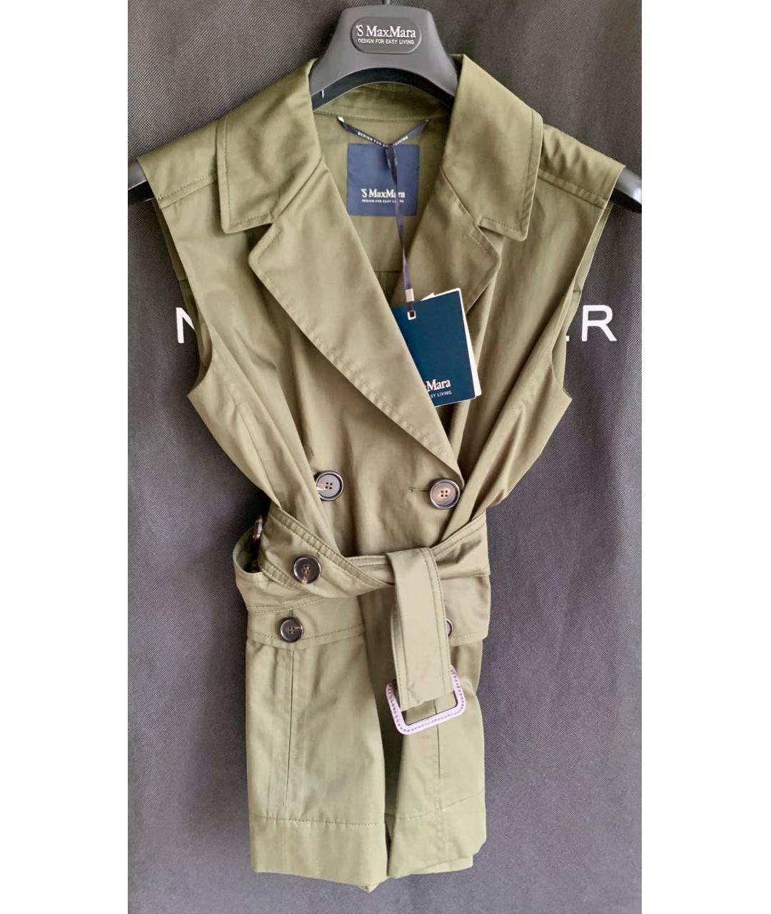 MAX MARA Зеленая хлопковая майка, фото 3