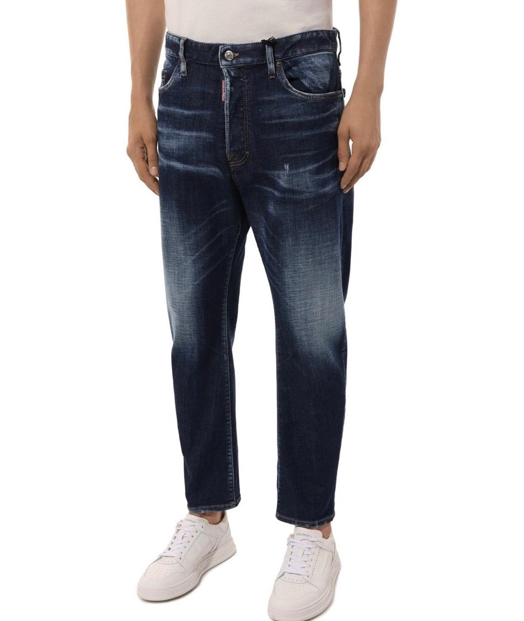 DSQUARED2 Темно-синие хлопко-эластановые джинсы скинни, фото 3