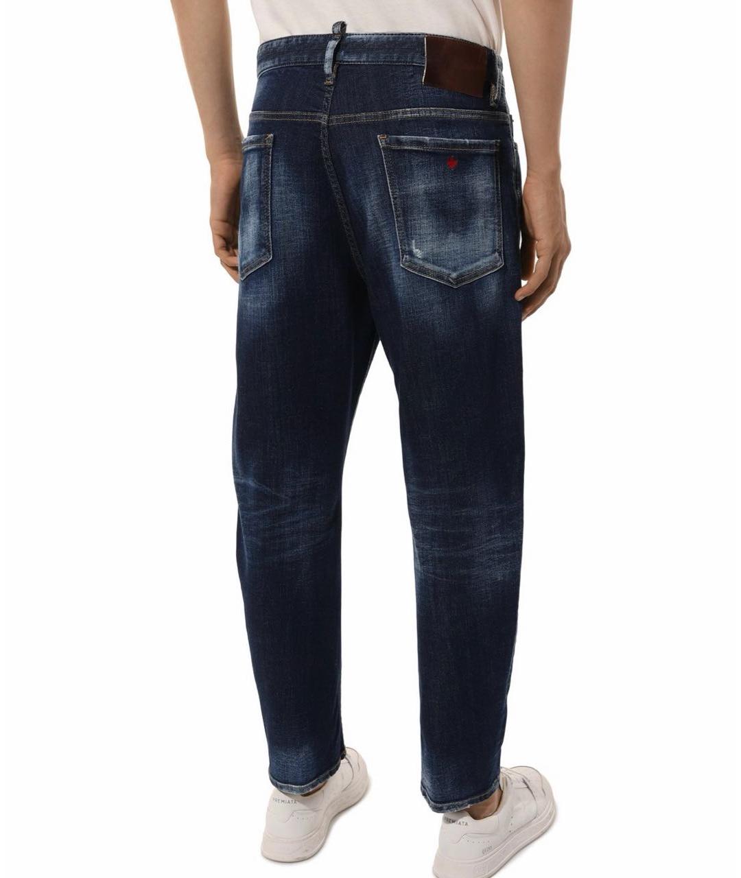 DSQUARED2 Темно-синие хлопко-эластановые джинсы скинни, фото 2