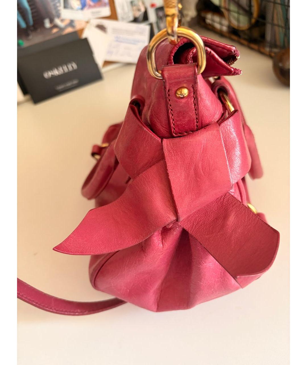MIU MIU Розовая кожаная сумка тоут, фото 6