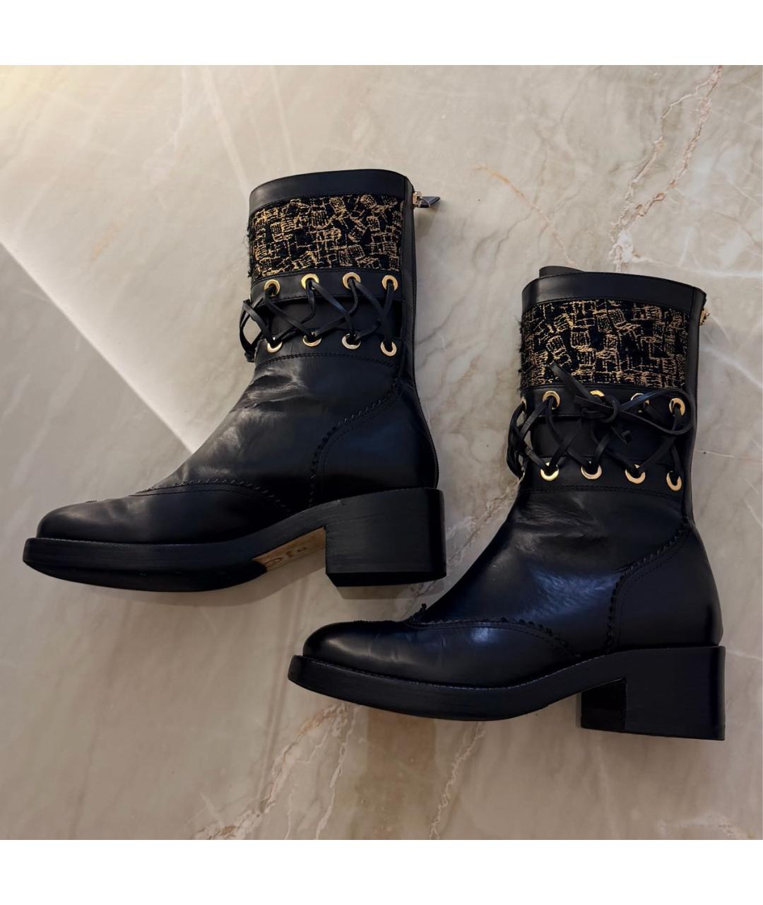 CHANEL Черные кожаные сапоги, фото 5