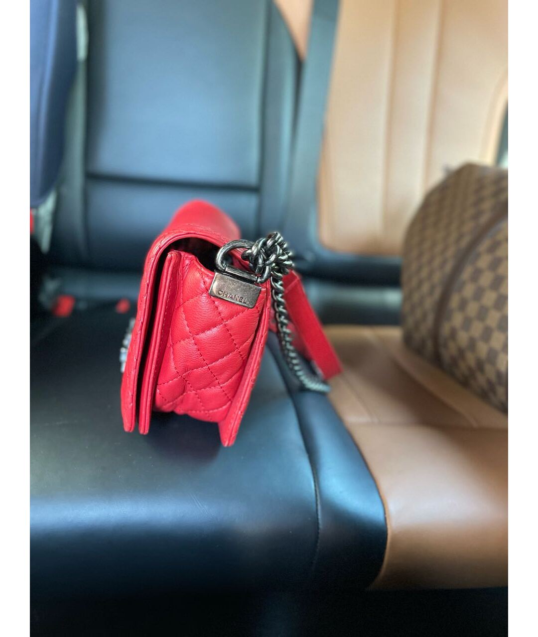 CHANEL PRE-OWNED Красная кожаная сумка через плечо, фото 3