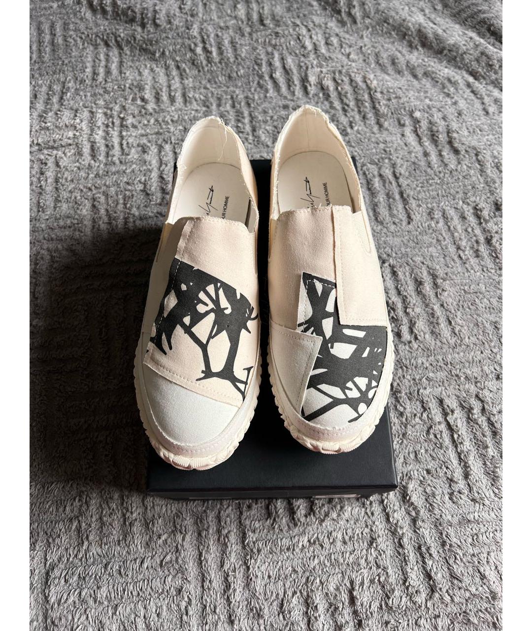 YOHJI YAMAMOTO Бежевые текстильные слипоны, фото 2