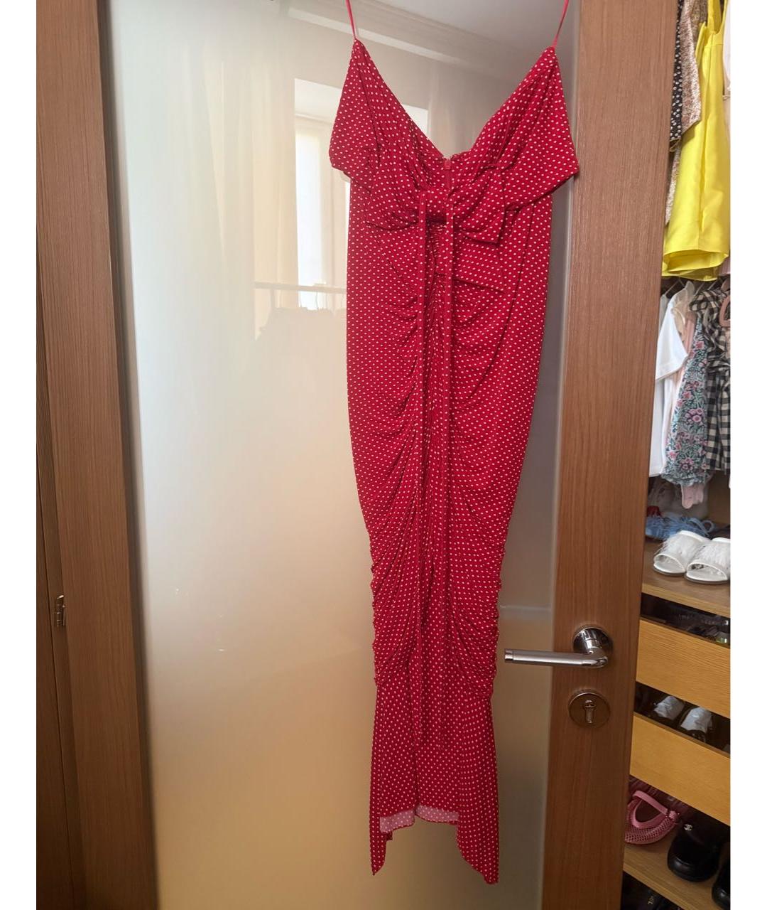 ALEXANDRE VAUTHIER Красное вискозное коктейльное платье, фото 5
