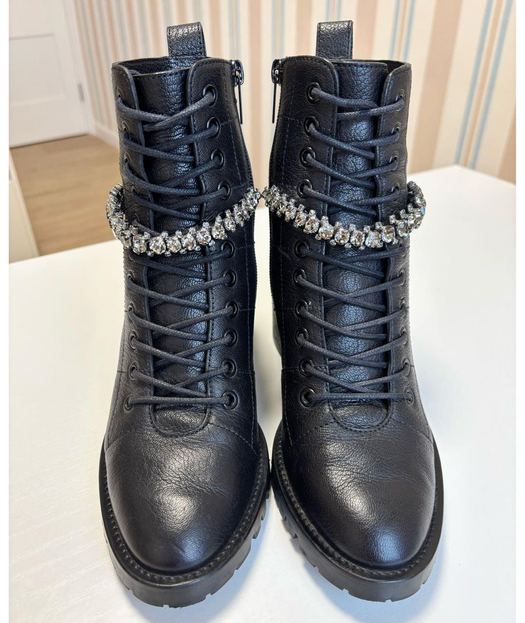 JIMMY CHOO Черные кожаные ботинки, фото 2