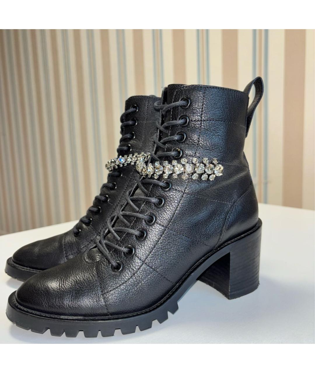 JIMMY CHOO Черные кожаные ботинки, фото 5