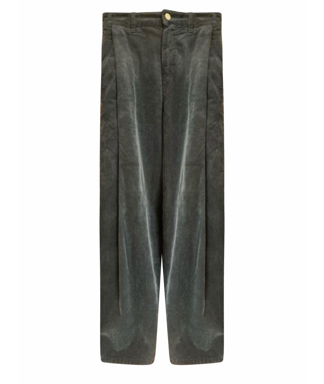 EMPORIO ARMANI Темно-синие хлопковые брюки широкие, фото 1