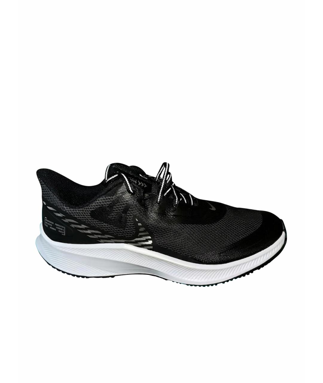 NIKE Черные синтетические низкие кроссовки / кеды, фото 1