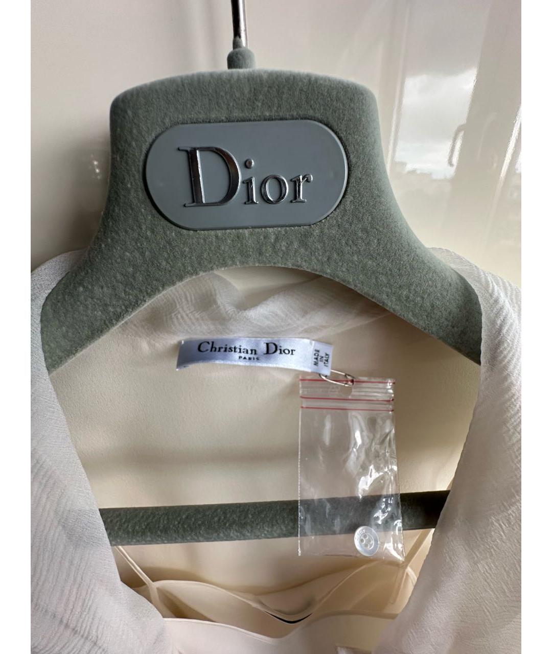 CHRISTIAN DIOR Белая шелковая блузы, фото 8