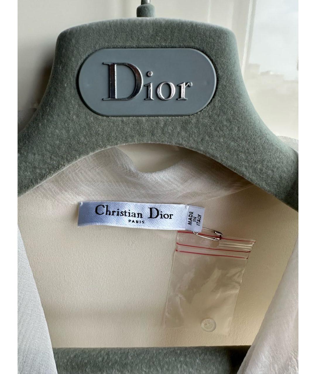 CHRISTIAN DIOR Белая шелковая блузы, фото 3