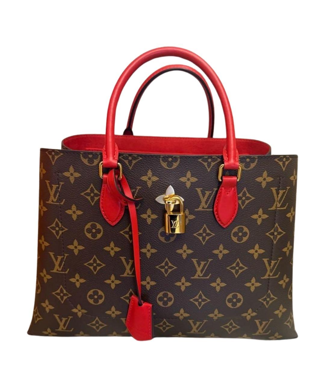 LOUIS VUITTON Коричневая кожаная сумка с короткими ручками, фото 1