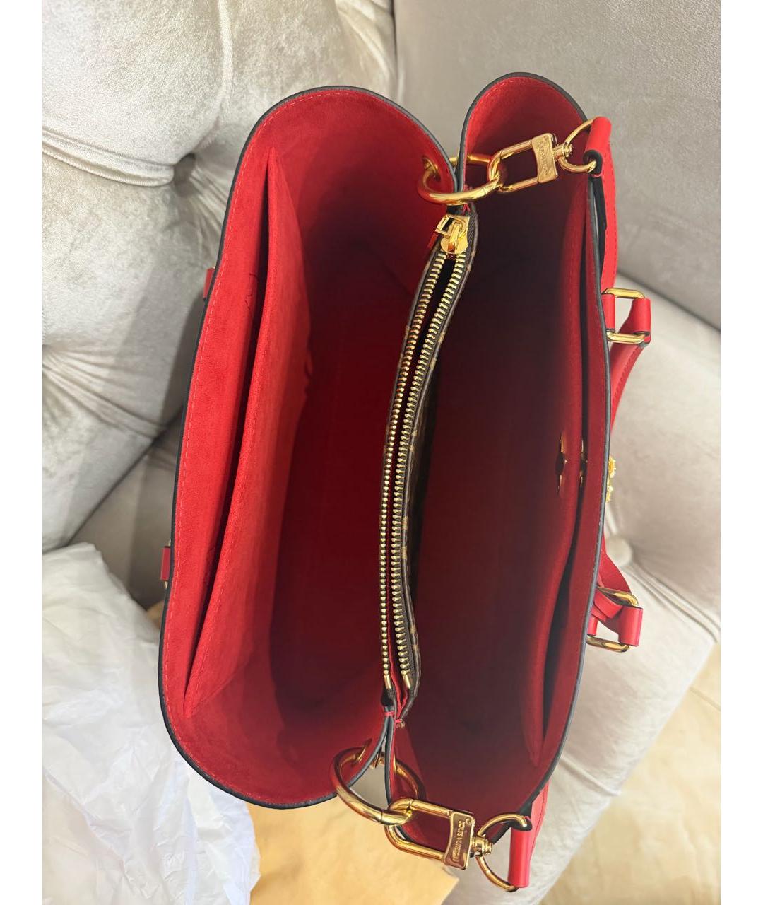 LOUIS VUITTON Коричневая кожаная сумка с короткими ручками, фото 4