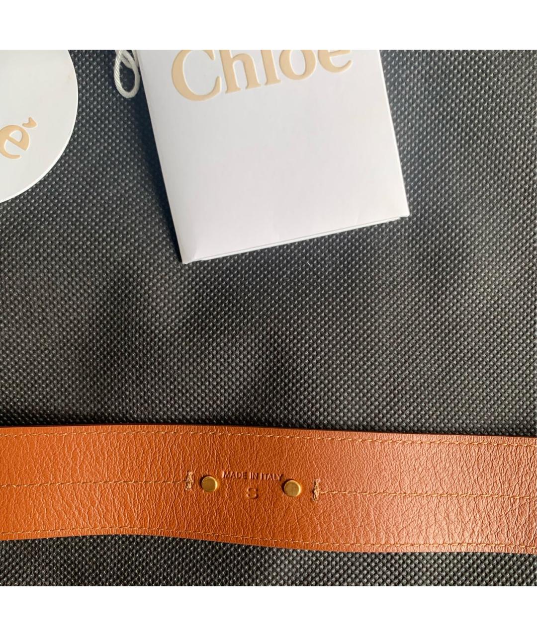CHLOE Коричневый кожаный ремень, фото 6