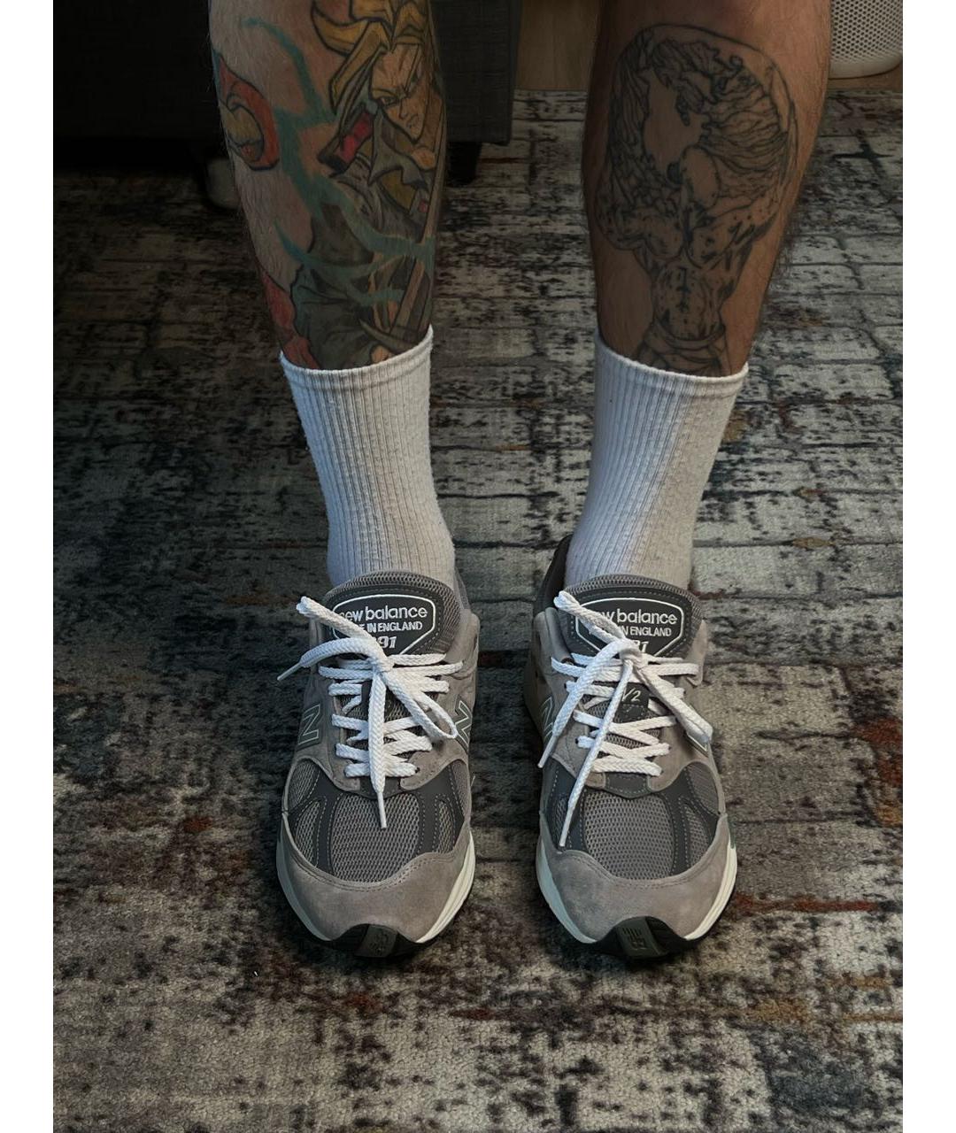 NEW BALANCE Серые замшевые низкие кроссовки / кеды, фото 4