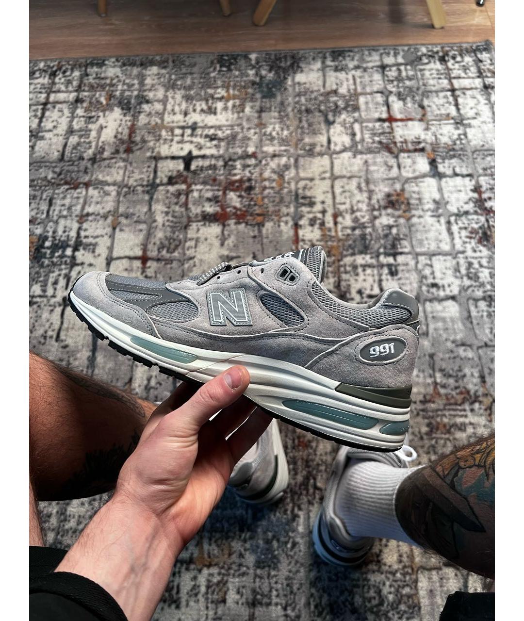 NEW BALANCE Серые замшевые низкие кроссовки / кеды, фото 3