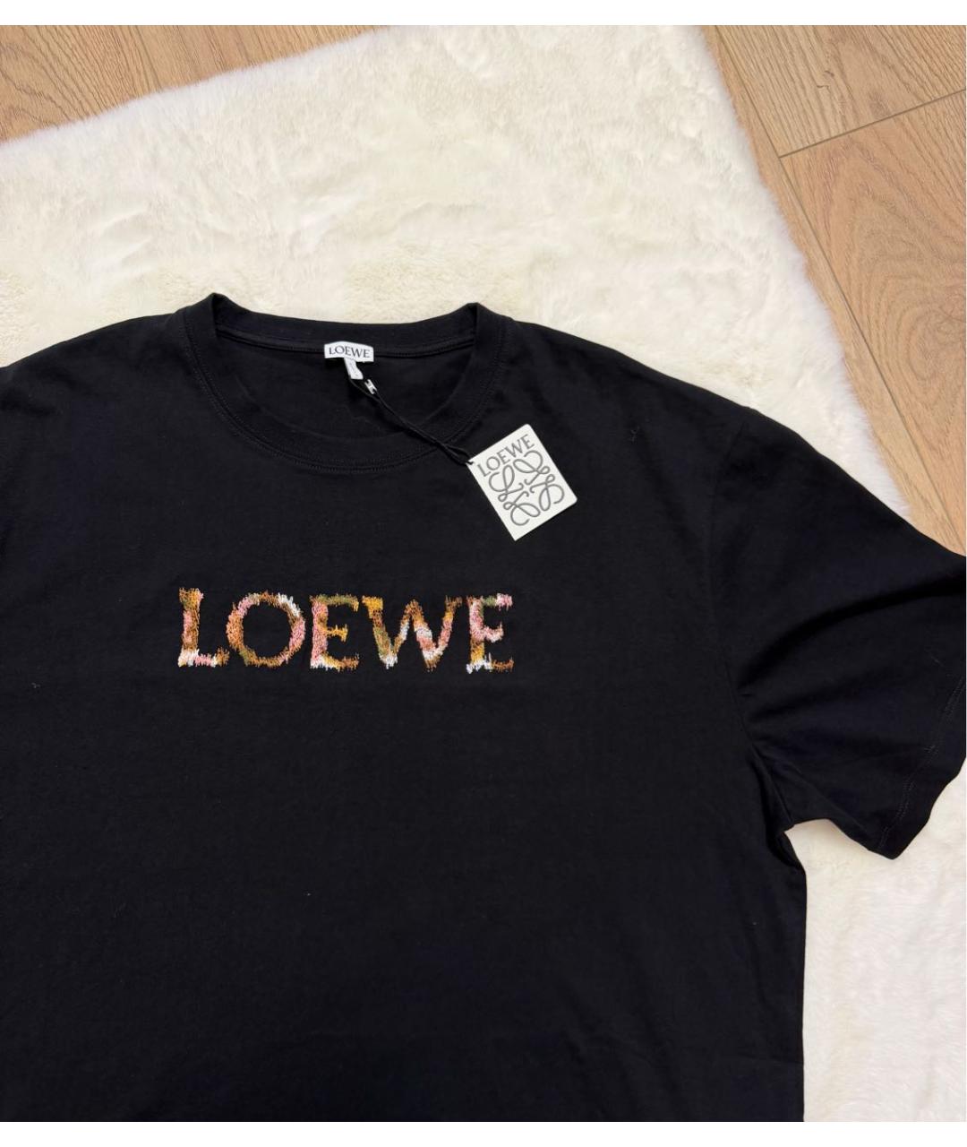 LOEWE Черная хлопковая футболка, фото 3