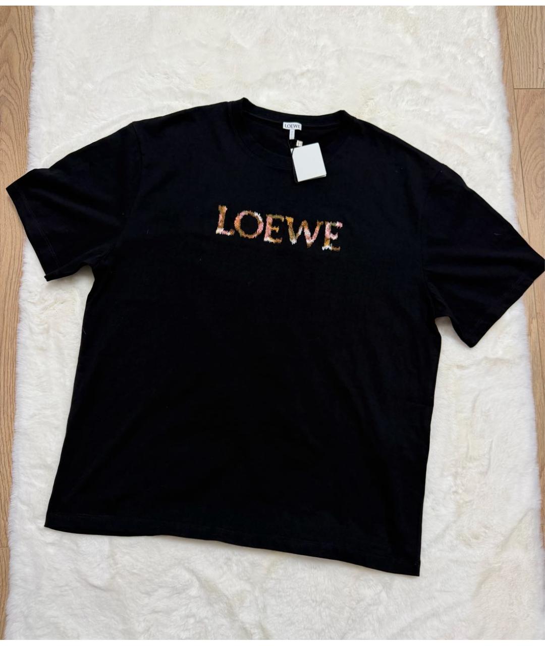 LOEWE Черная хлопковая футболка, фото 2