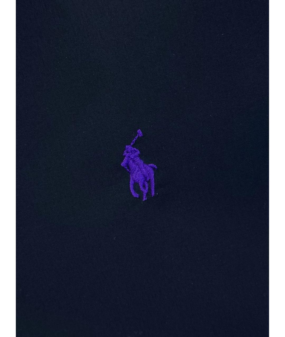 RALPH LAUREN Темно-синяя хлопковая классическая рубашка, фото 4