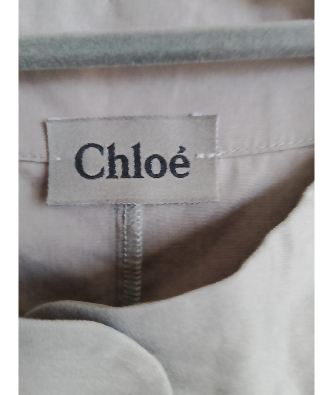 CHLOE Серая хлопковая блузы, фото 7