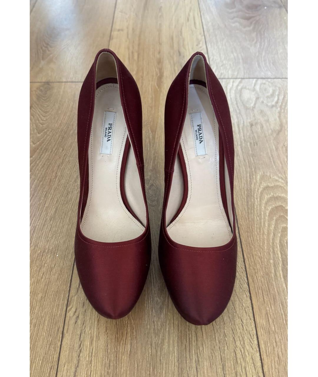 PRADA Бордовые текстильные туфли, фото 2