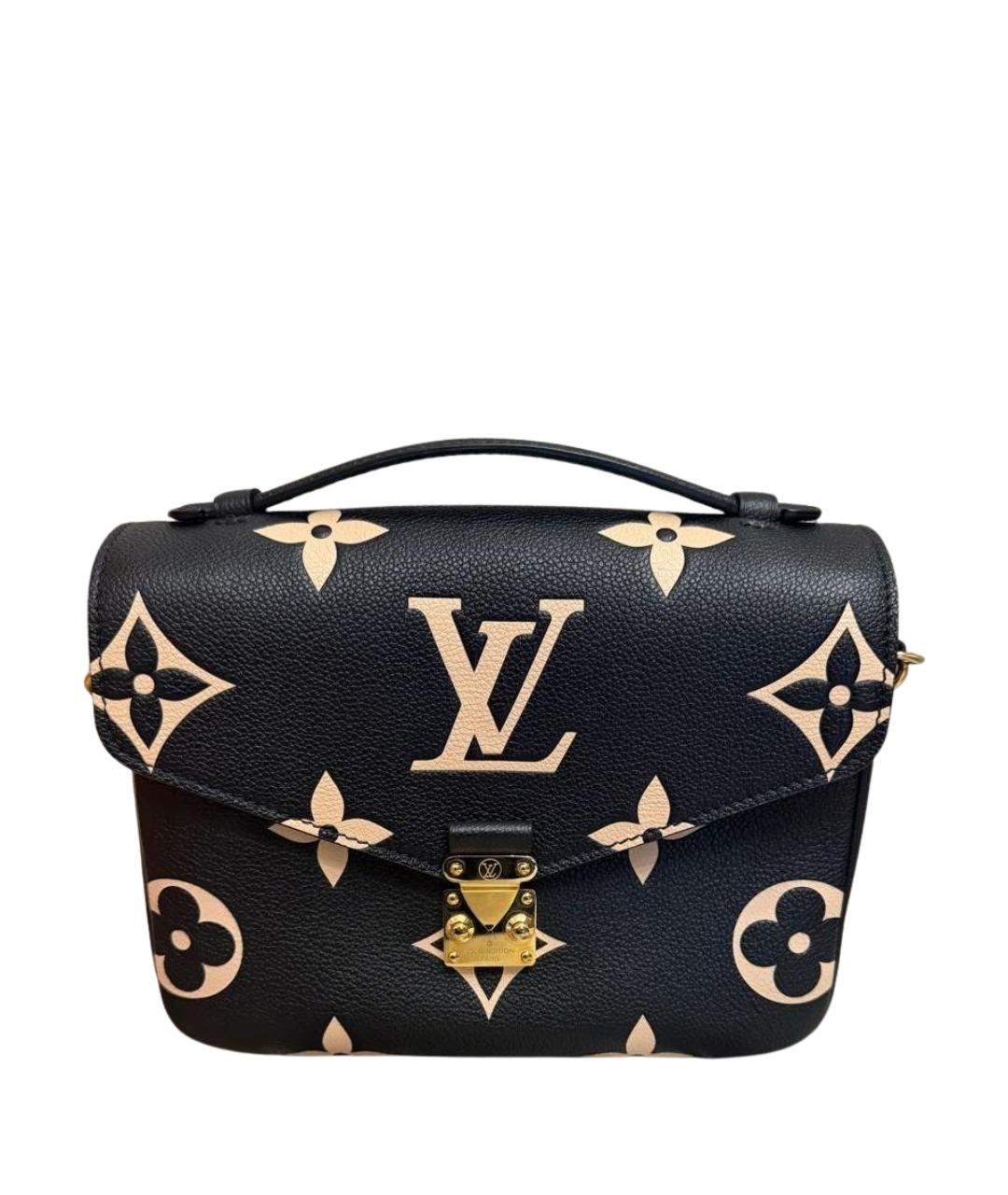 LOUIS VUITTON Черная кожаная сумка с короткими ручками, фото 1