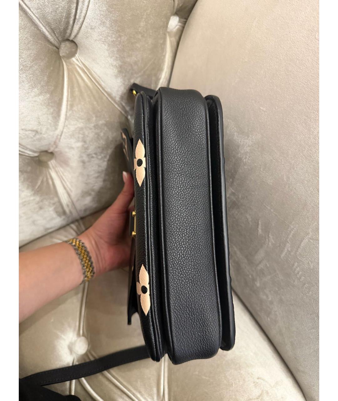 LOUIS VUITTON Черная кожаная сумка с короткими ручками, фото 6