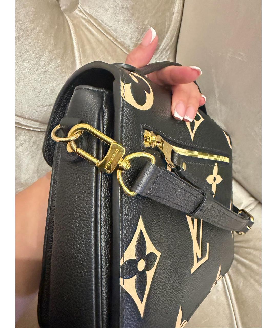 LOUIS VUITTON Черная кожаная сумка с короткими ручками, фото 7