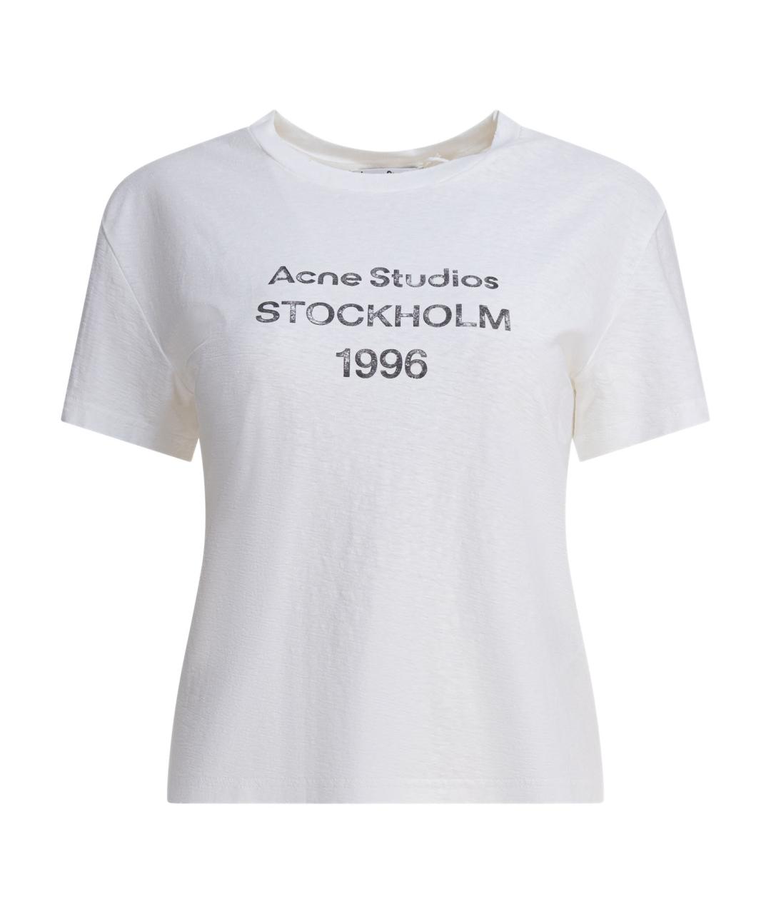 ACNE STUDIOS Белая хлопковая футболка, фото 1