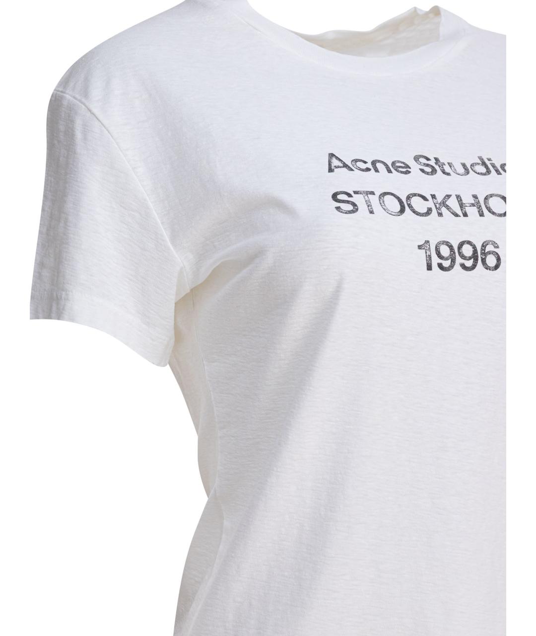 ACNE STUDIOS Белая хлопковая футболка, фото 3