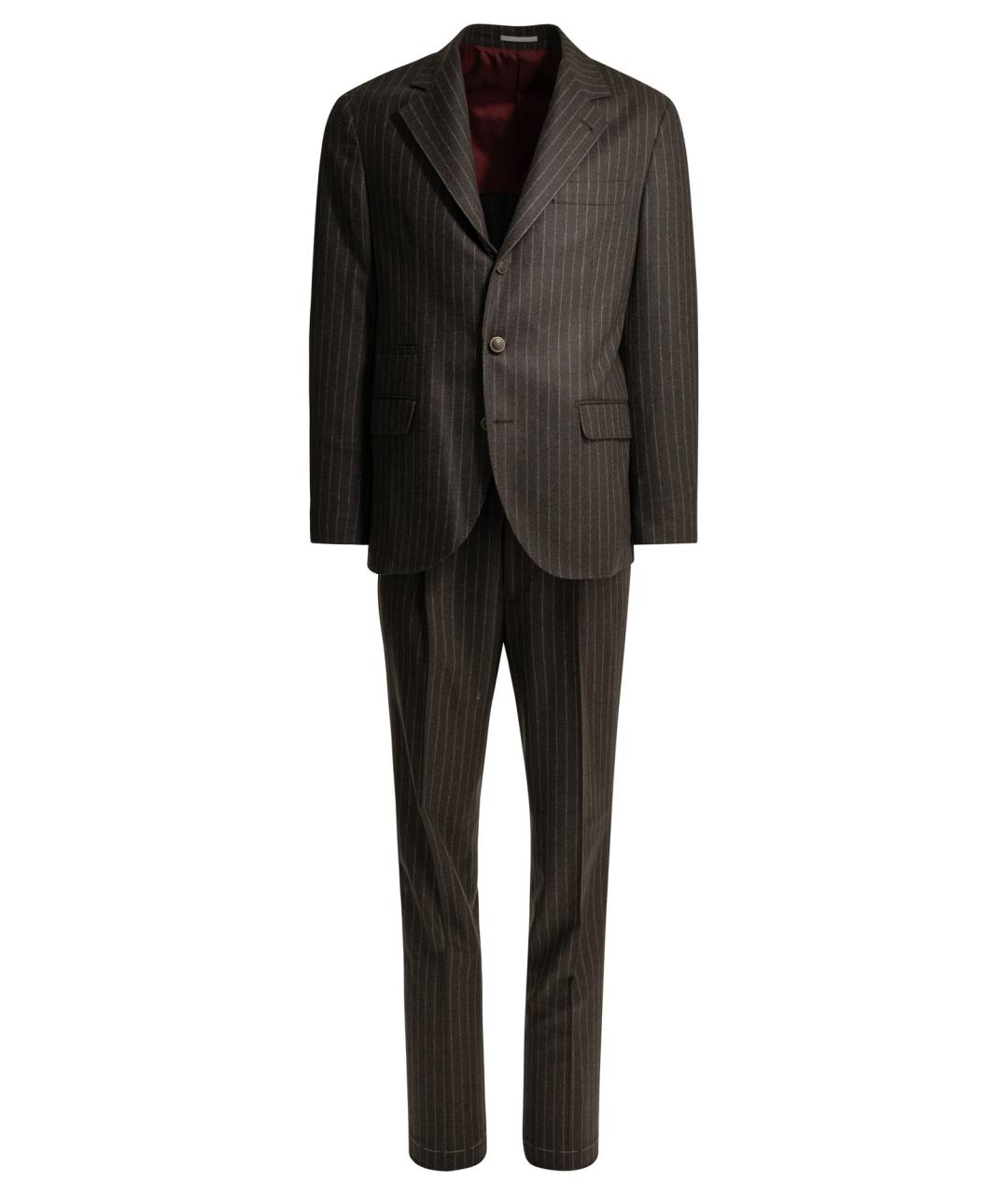 BRUNELLO CUCINELLI Коричневый классический костюм, фото 1