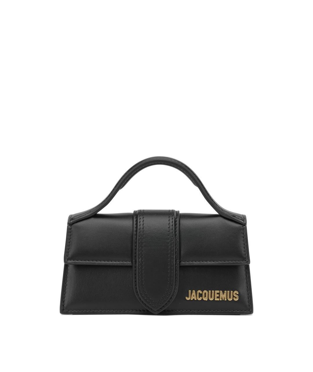 JACQUEMUS Черная кожаная сумка через плечо, фото 1