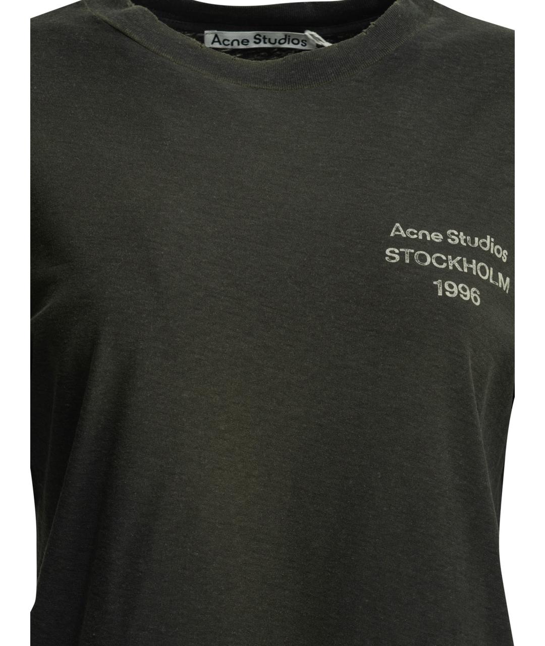 ACNE STUDIOS Черная хлопковая футболка, фото 3