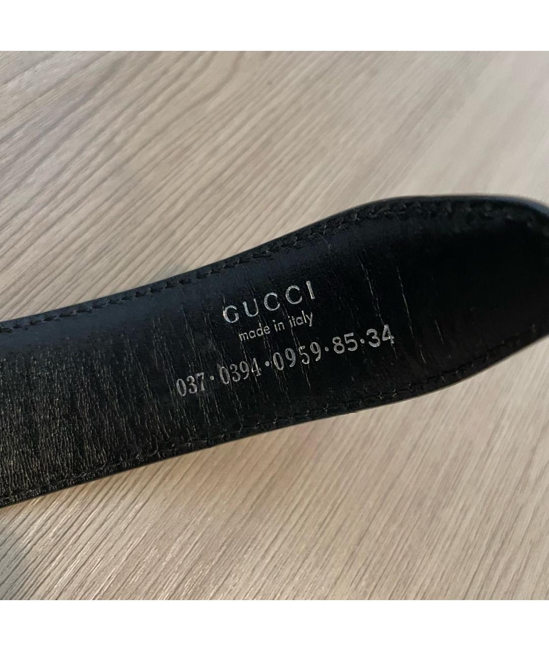 GUCCI Черный кожаный ремень, фото 3
