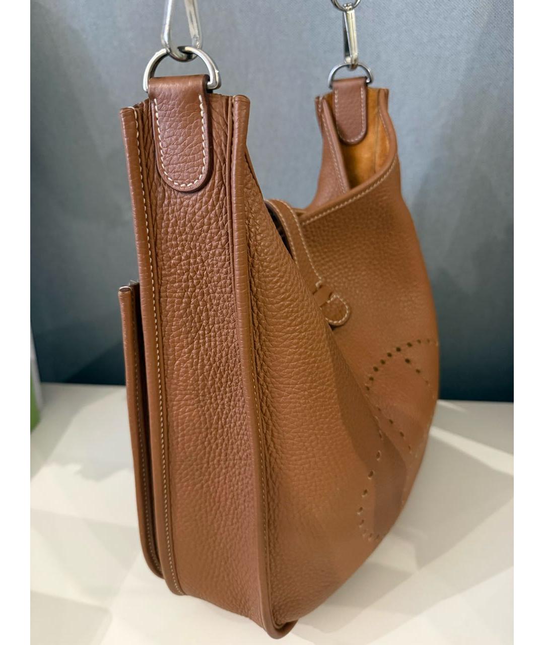HERMES Коричневая кожаная сумка через плечо, фото 3