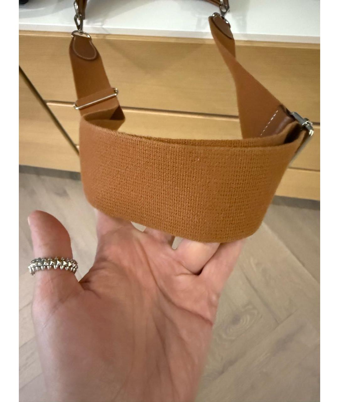 HERMES Коричневая кожаная сумка через плечо, фото 4