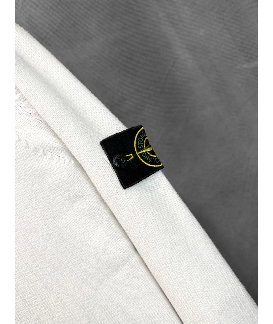 STONE ISLAND Белая хлопковая водолазка, фото 4