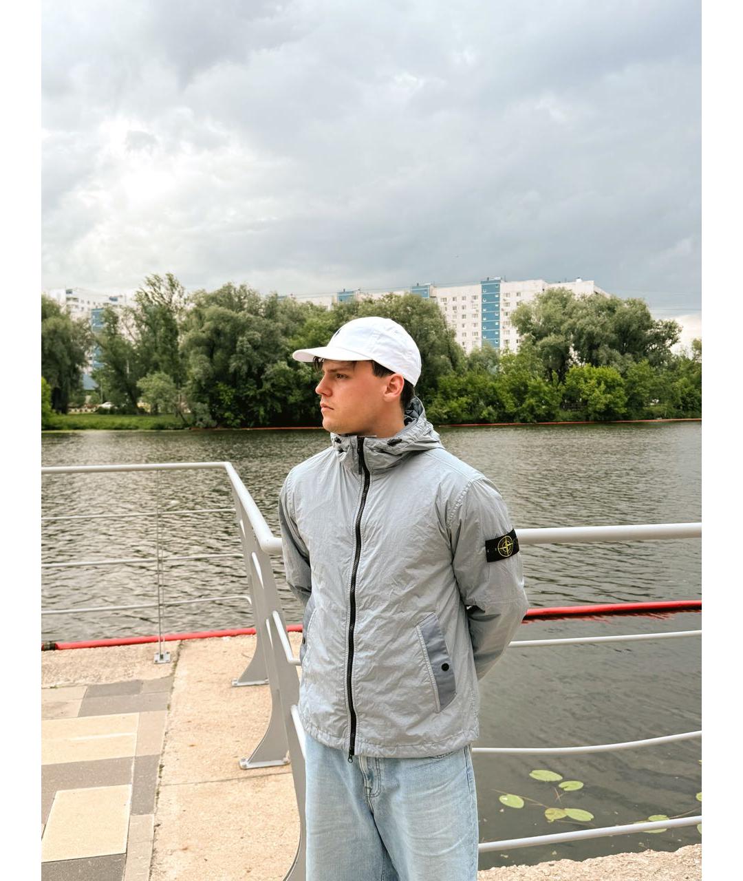 STONE ISLAND Голубая полиамидовая куртка, фото 5