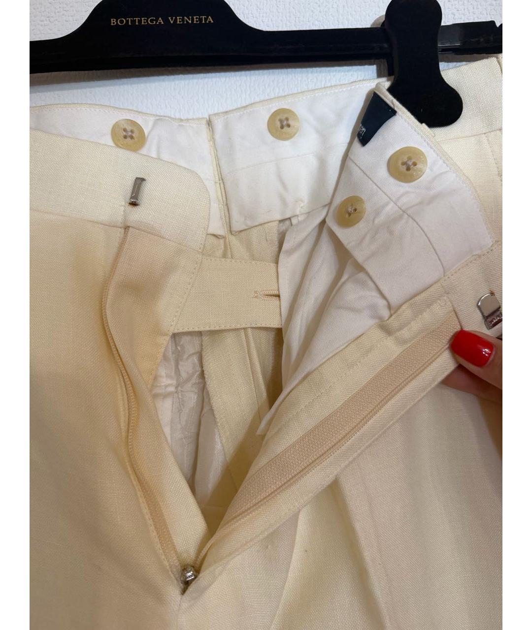 POLO RALPH LAUREN Бежевые льняные классические брюки, фото 3
