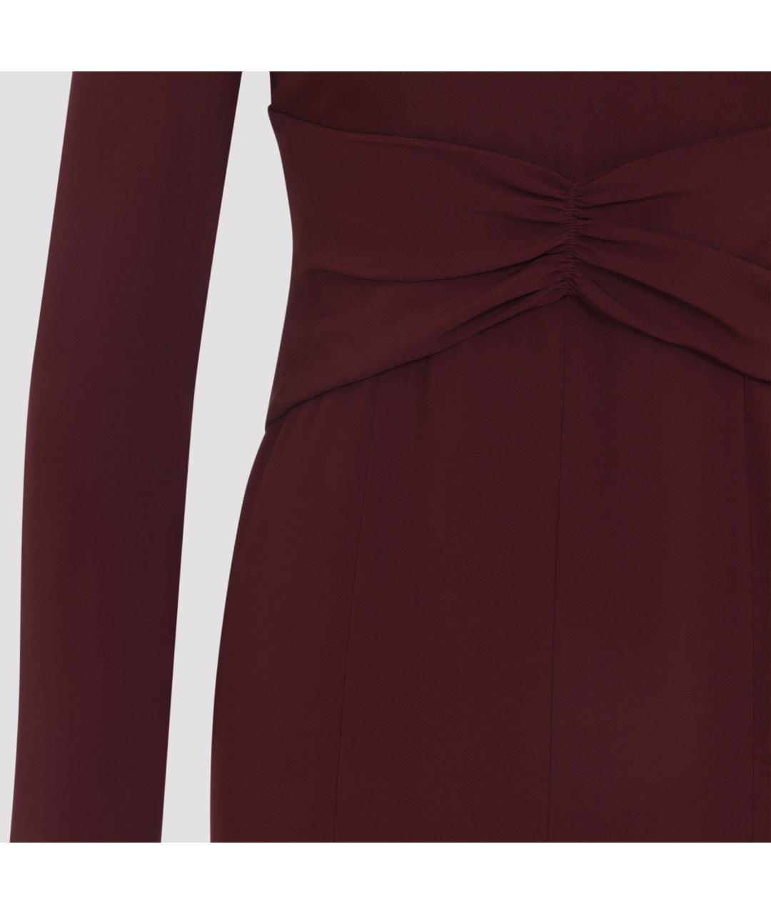 ALBERTA FERRETTI Бордовое вискозное платье, фото 5