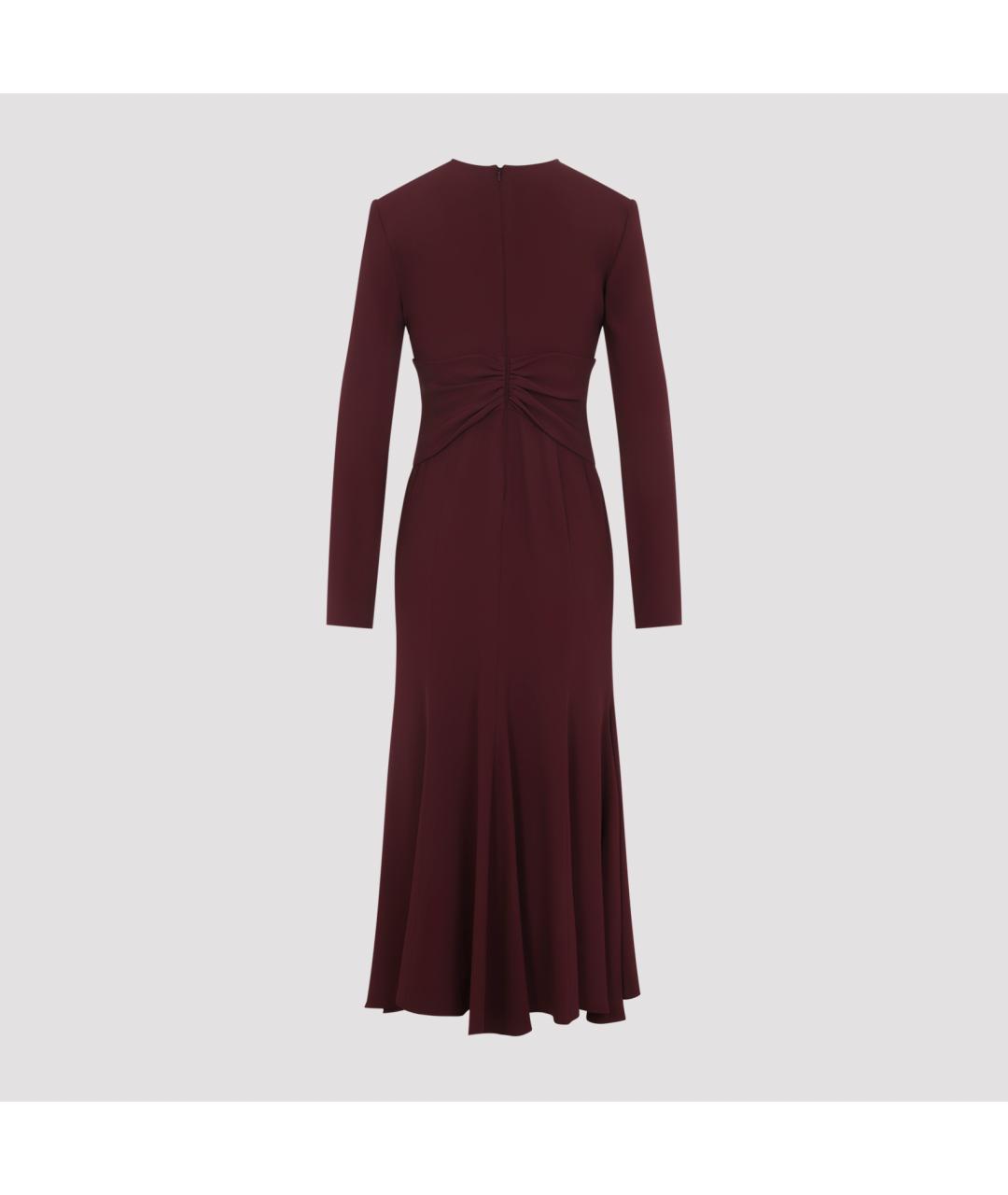 ALBERTA FERRETTI Бордовое вискозное платье, фото 3