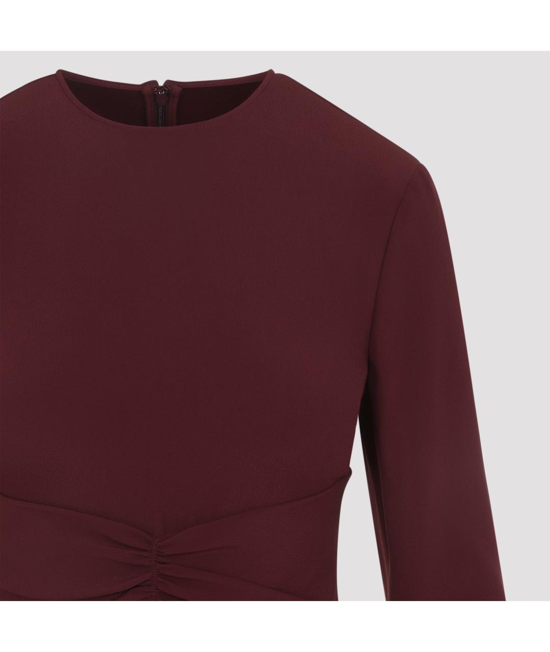 ALBERTA FERRETTI Бордовое вискозное платье, фото 4