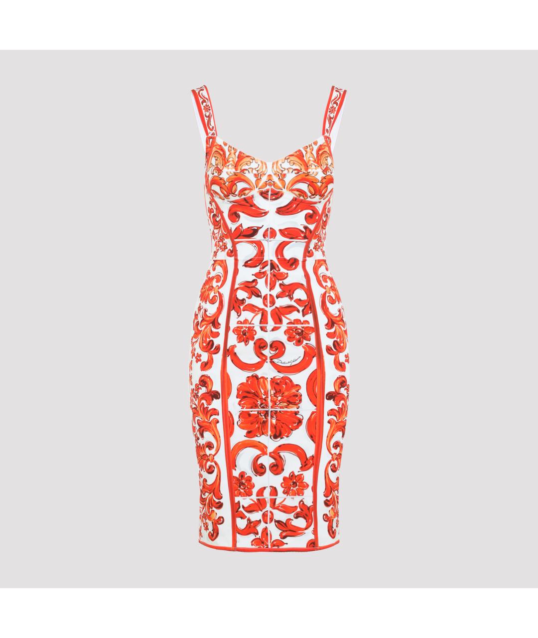 DOLCE&GABBANA Оранжевое шелковое платье, фото 2