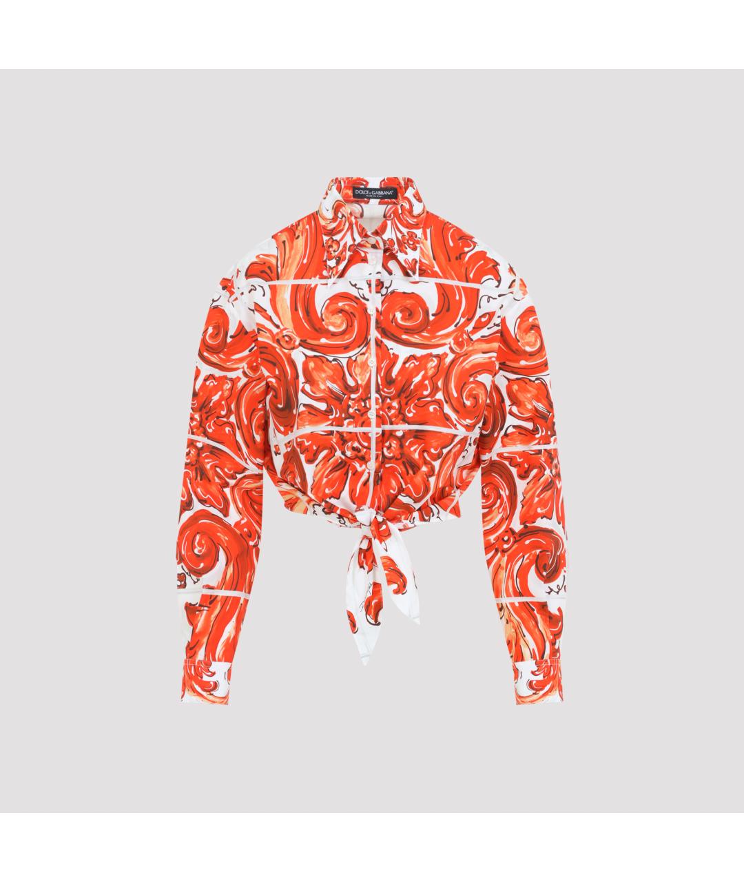 DOLCE&GABBANA Оранжевая хлопковая рубашка, фото 2